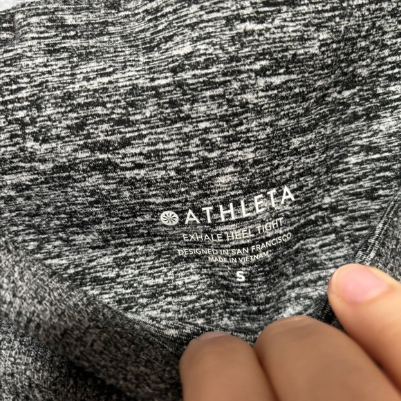 Athleta Exhale Heel Tight Stash Pocket Heather Gray High Waisted Leggings - Picture 8 of 8